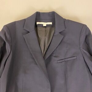 Veronica Beard Dickey Blazer Jacket Size 2 Navy Blue Wool Blend Made in‎ USA **
